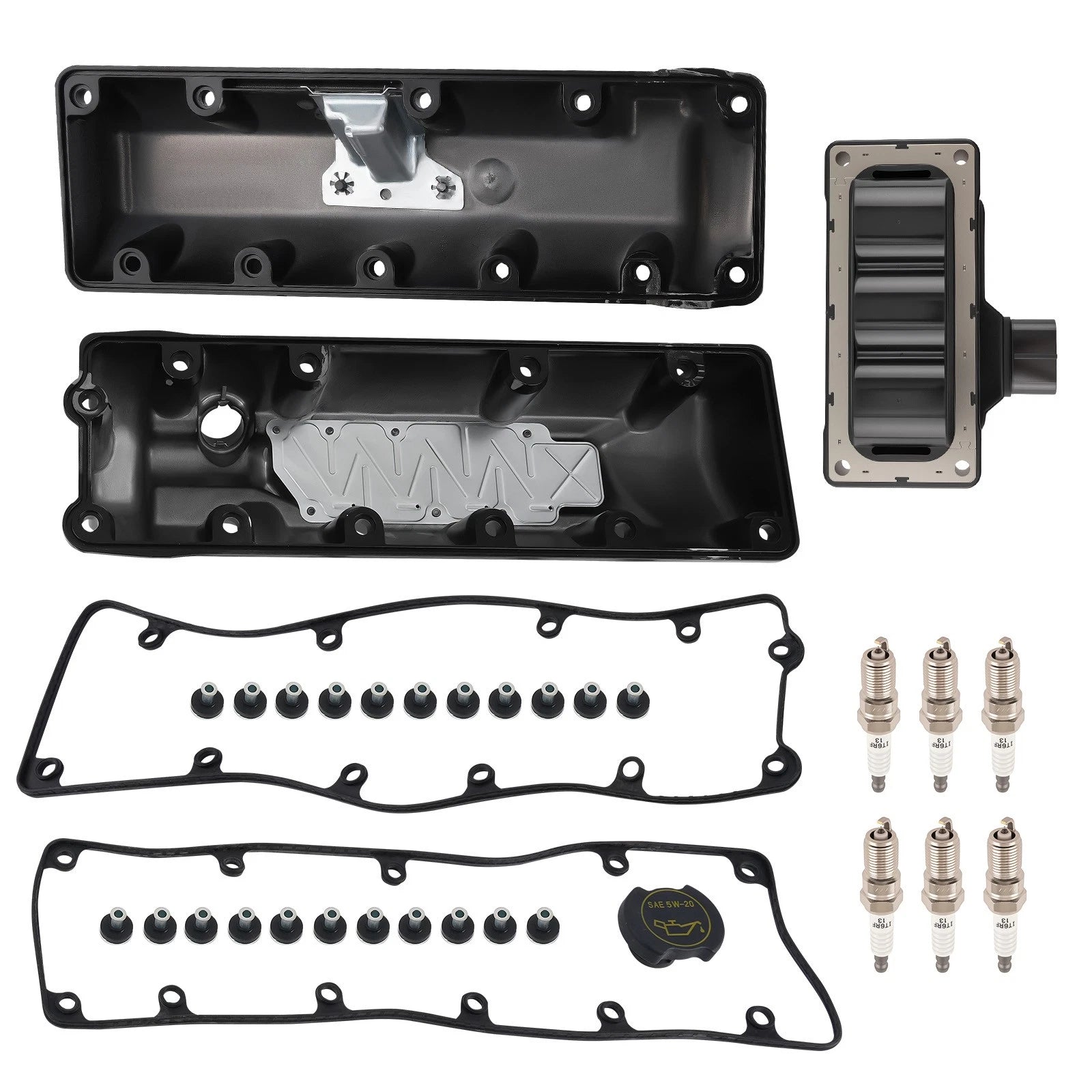 2X Aluminum Valve Cover for Ford E-150 E-250 F-150 4.6L V8 (2006–2014)