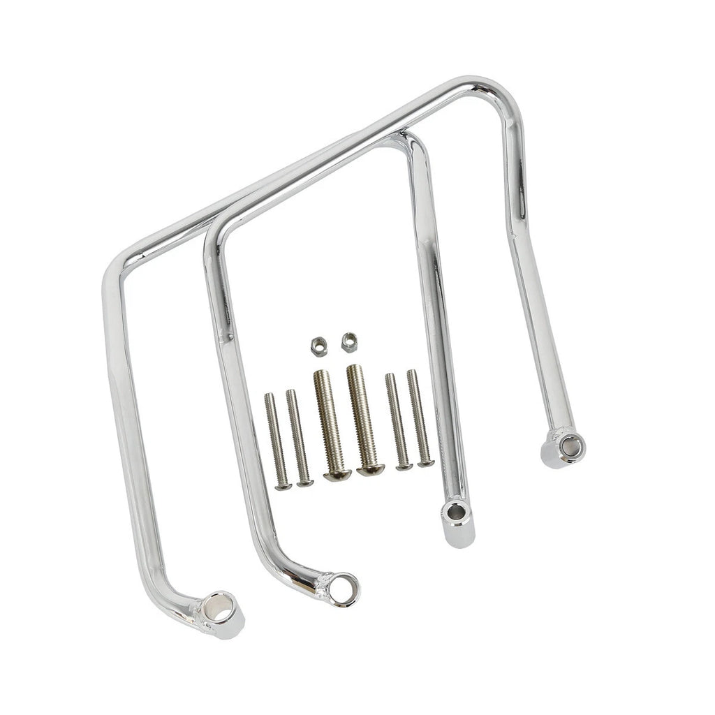 Chrome/Black Saddlebag Support Brackets for Harley Sportster XL (2004–2016)