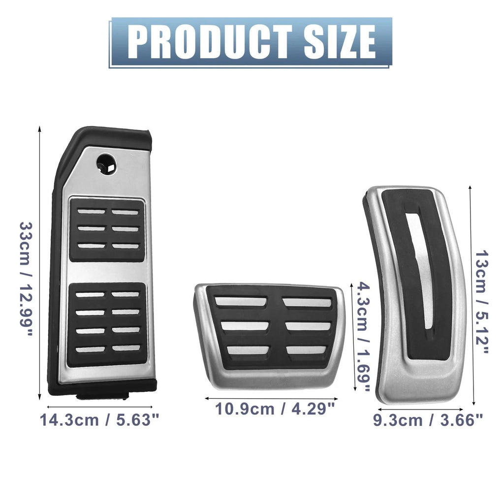 3pcs Gas Brake Foot Rest Pedals Pads Cover for Audi Q7 Q8 (2016–2023)