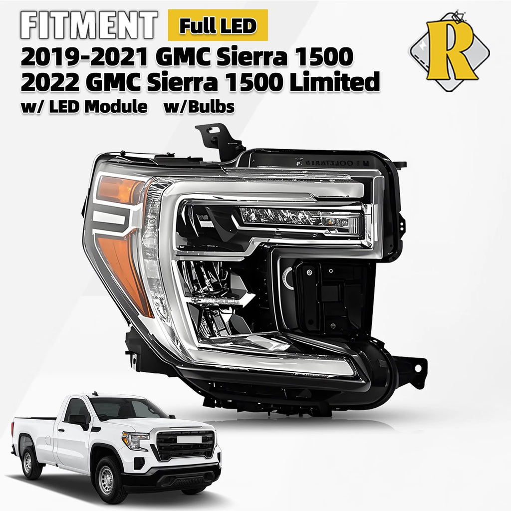 Full LED Headlight w/LED Signal for GMC Sierra 1500 (2019–2022)