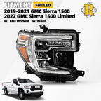 Full LED Headlight w/LED Signal for GMC Sierra 1500 (2019–2022)