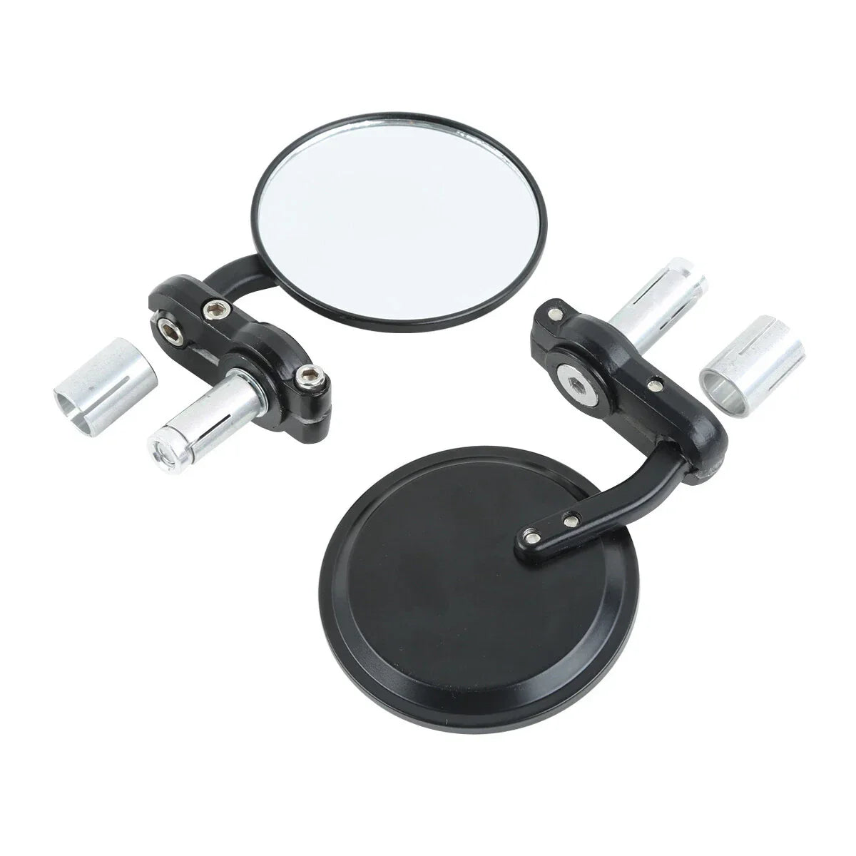 7/8" Motorcycle Rear View Black Handle Bar End Mirrors