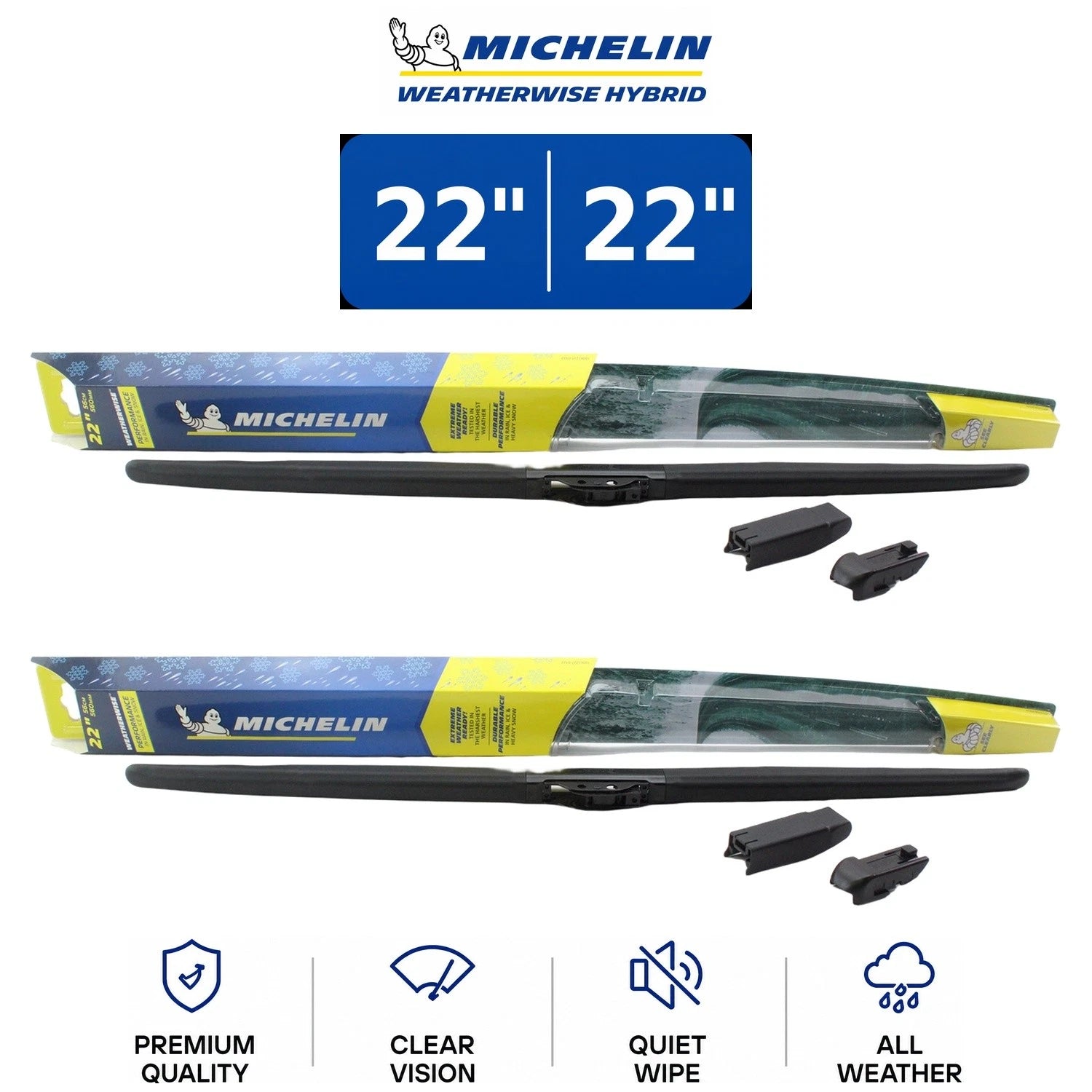 Set of 2 Wiper Blades for GMC Yukon XL 2500 (2000–2013) - 22"/22"