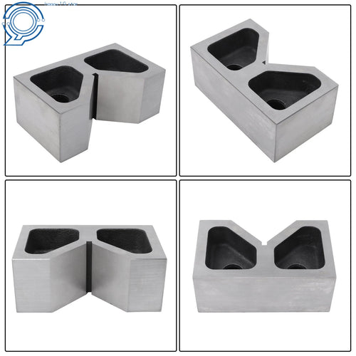 1 Pair Cast Iron V-Blocks for Precision Machining (0.0001 Accuracy)