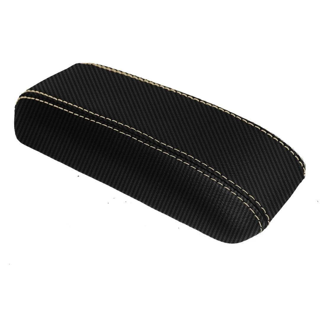 Console Armrest PVC Carbon Cover for Honda Civic (1996–2000) Beige Stitch