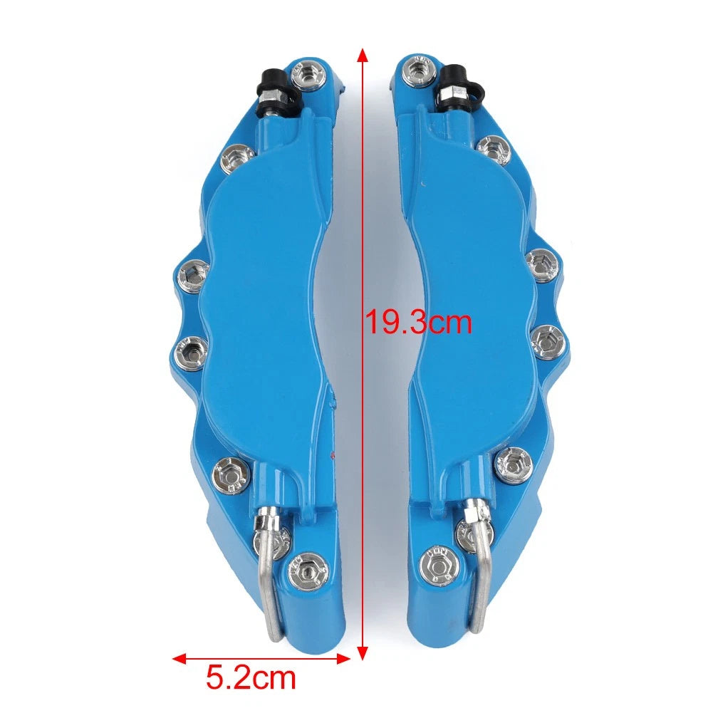 Pair Disc Brake Caliper Cover Kit for Universal Fit (Small Size, Metal, Blue)