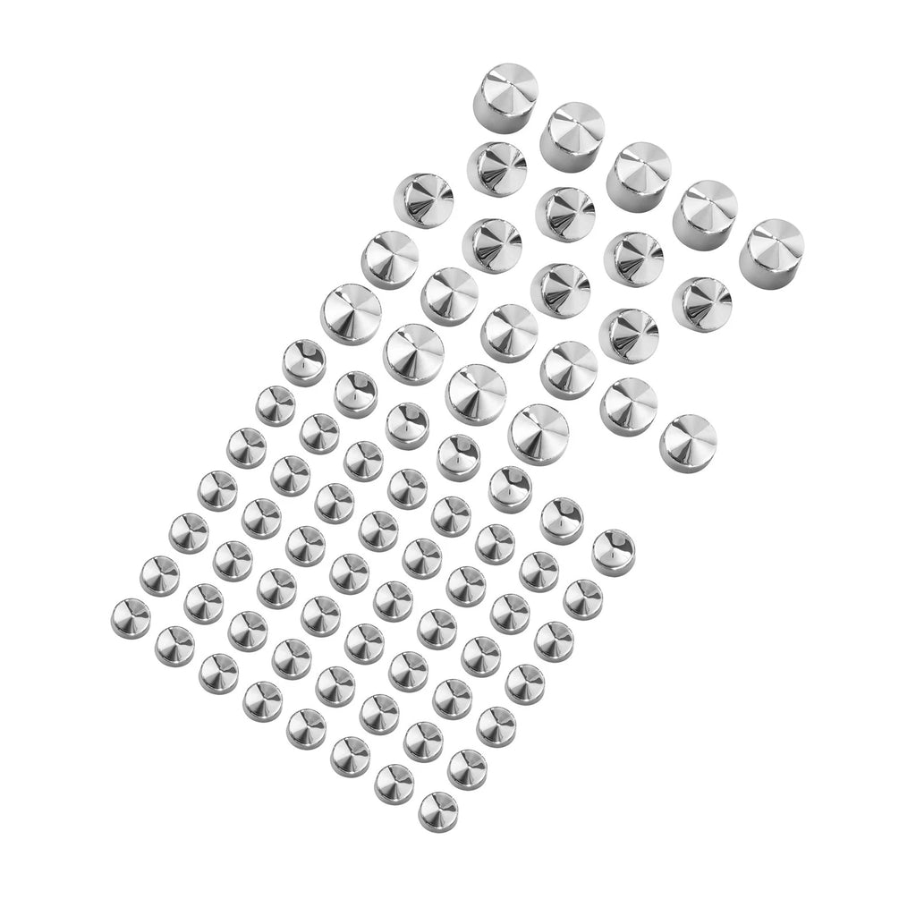 76pcs Chrome Bolt Topper Caps for Harley Dyna Glide Twin Cam (1991–2013)