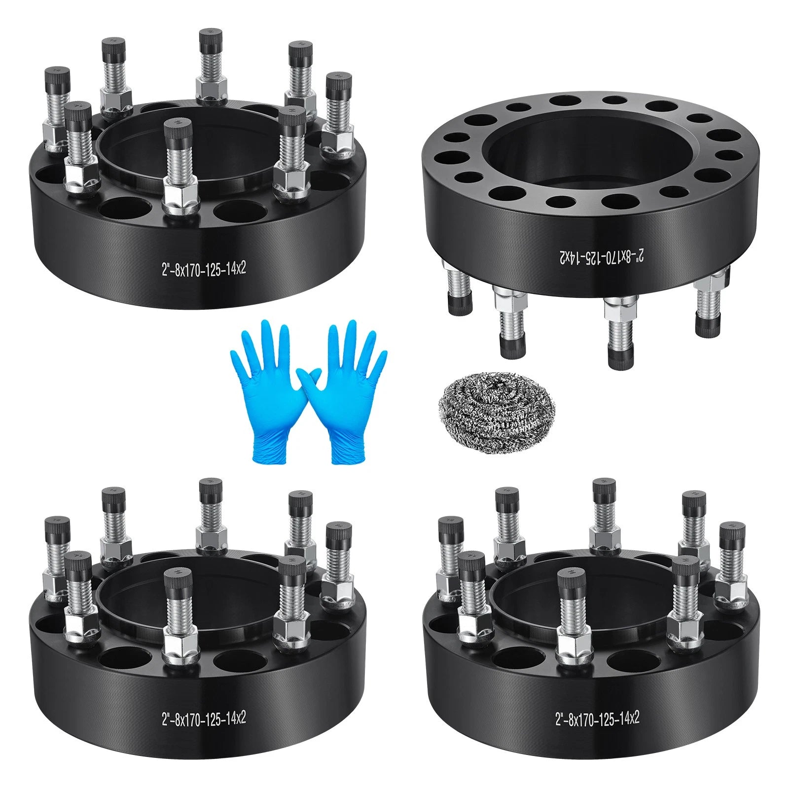 Set of 4 Hubcentric Wheel Spacers 2 Inch 8x170 M14x2 for Ford F250 F350