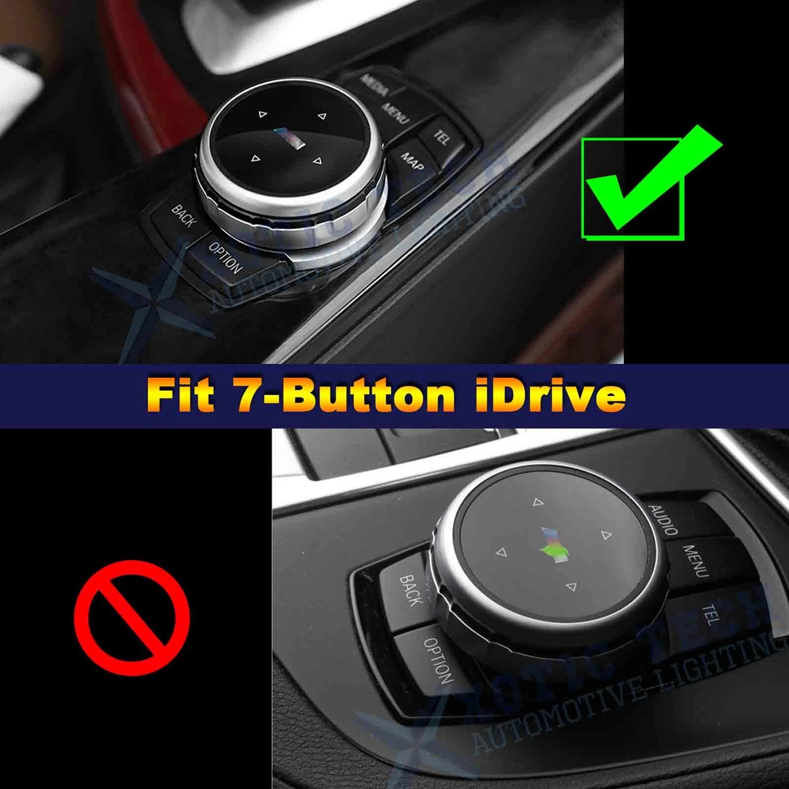 iDrive 7-Button Black Interior Multimedia Cover Trim for BMW 2-5 Series (2014-2019)