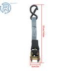 Set of 4 Heavy Duty 1" × 15' Ratchet Tie Down Straps with S Hook