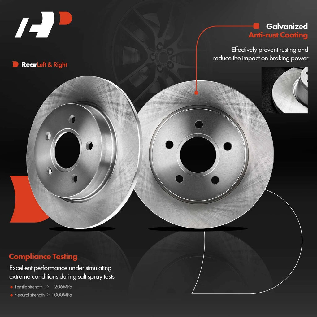 Rear Disc Brake Rotor & Ceramic Pad for Ford Focus (2012-2018)