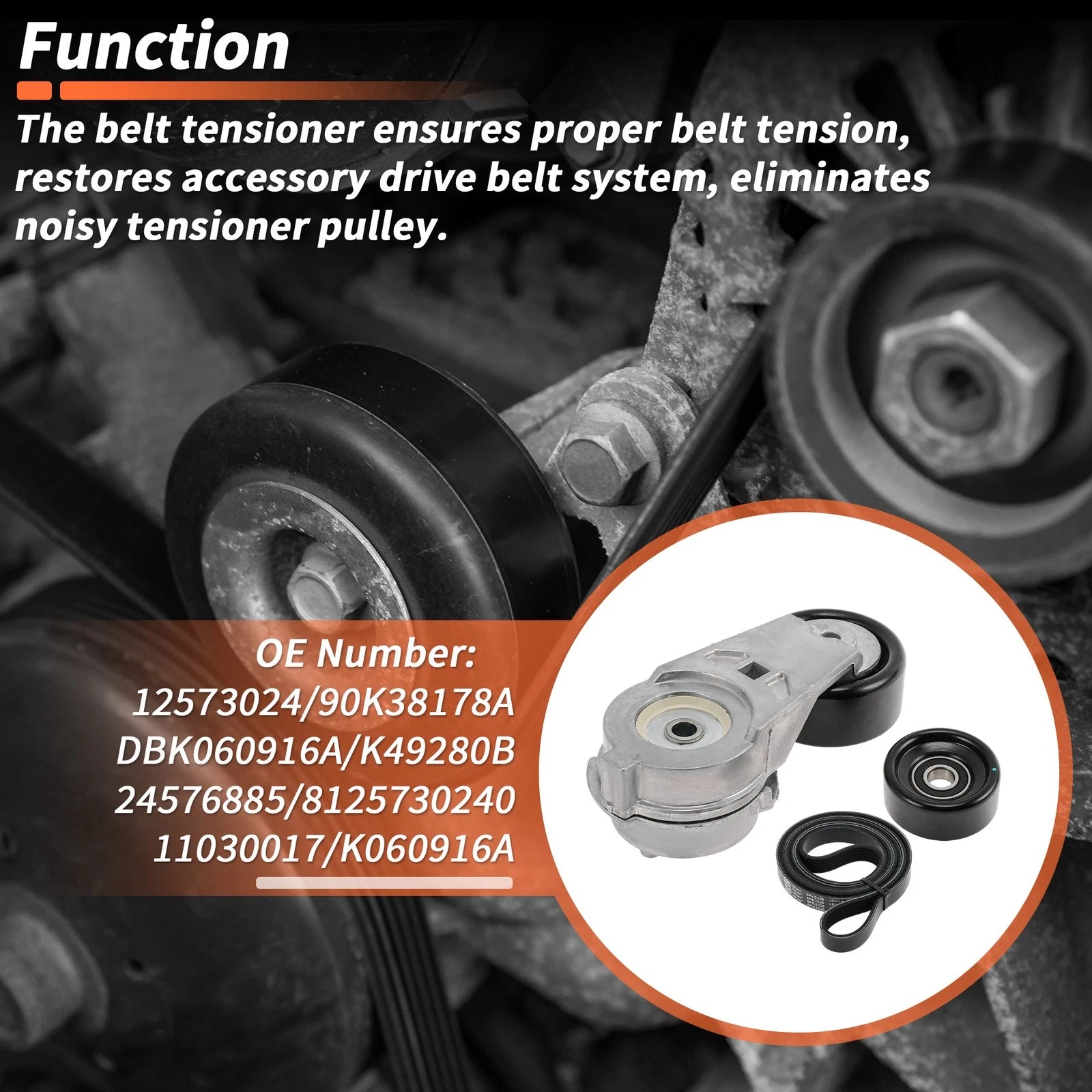 Set of 1 Drive Belt Tensioner Kit for Chevy Trailblazer 4.2L L6 (2002–2009) 12573024