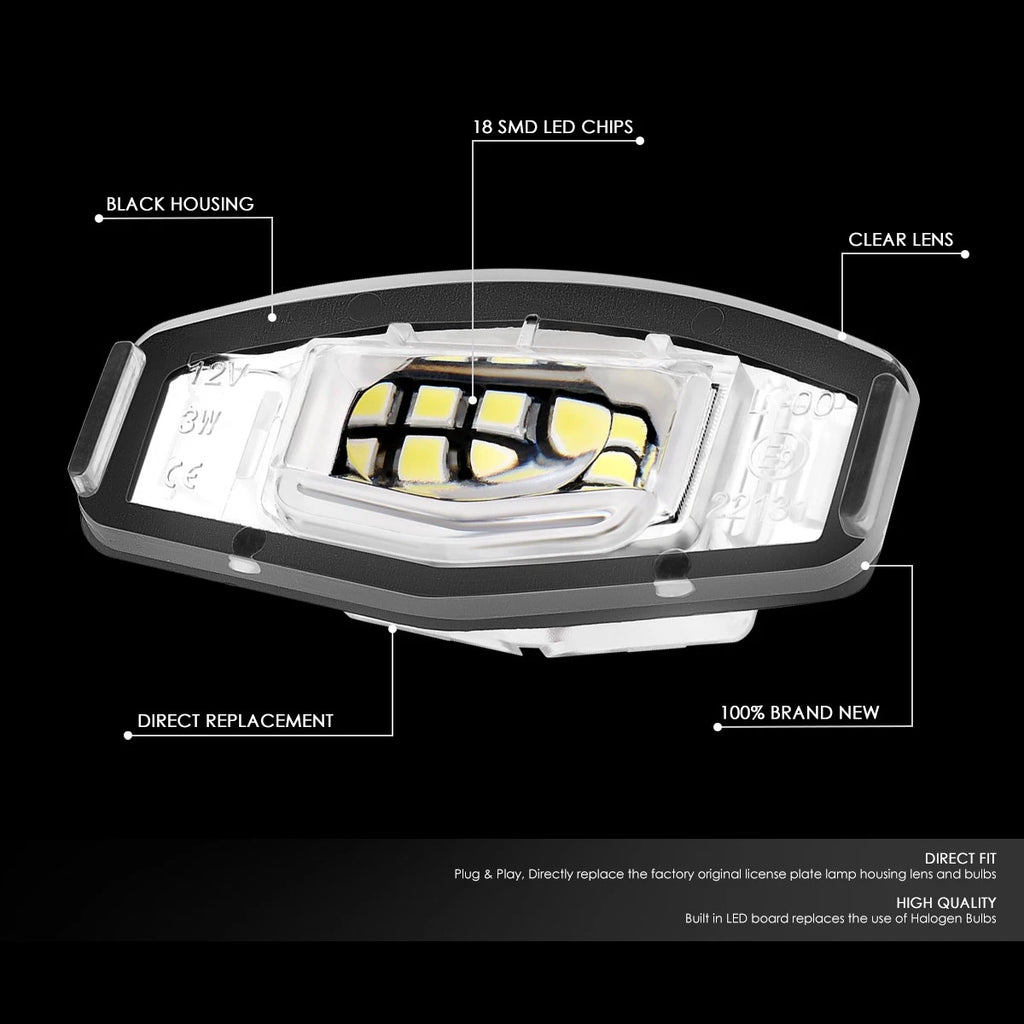 Set of 2 SMD LED License Plate Lights for Honda Accord/Civic, Acura RDX/TSX (2008–2018)