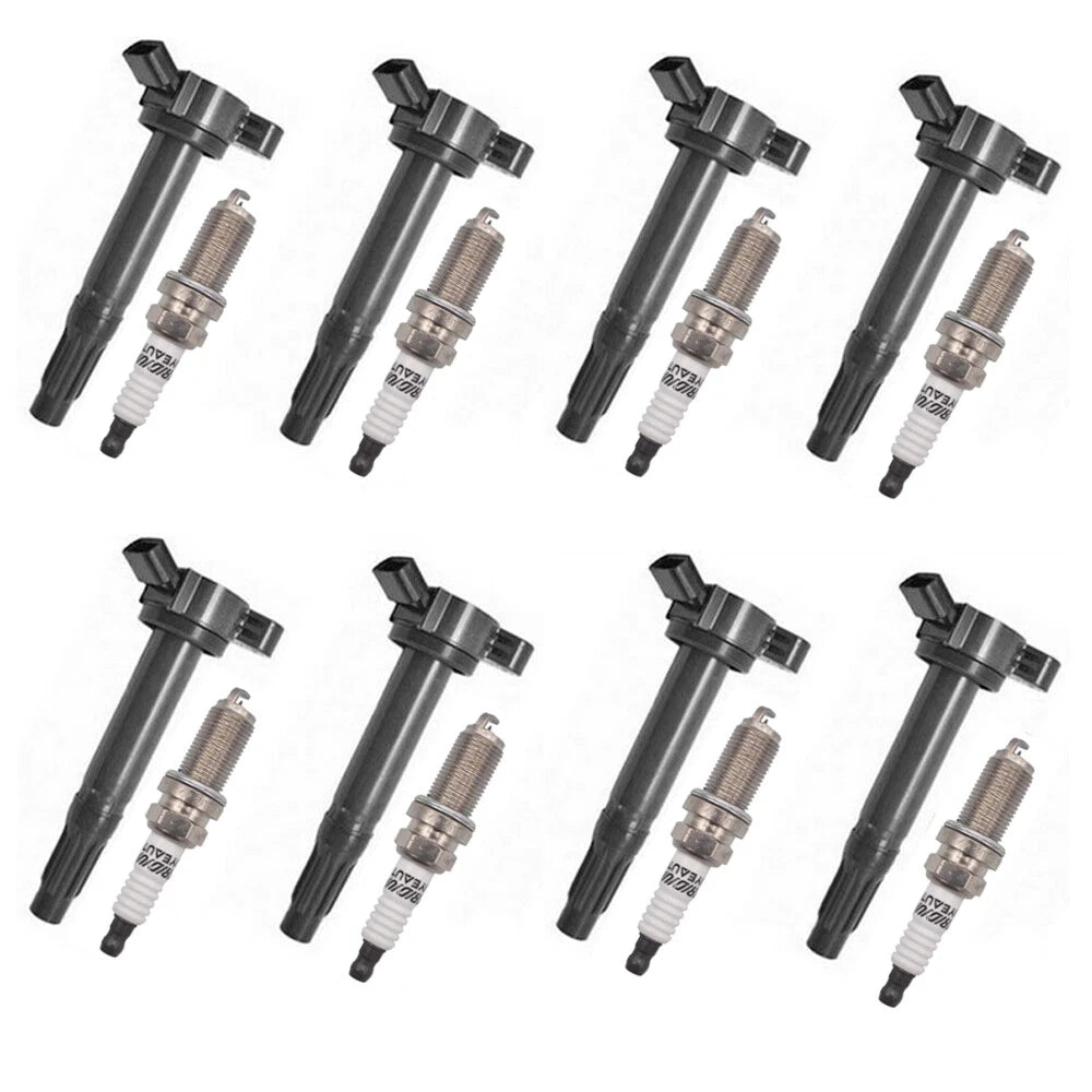 8X Ignition Coil + 8X Spark Plug Kit for Toyota Sequoia Land Cruiser (2008–2021)