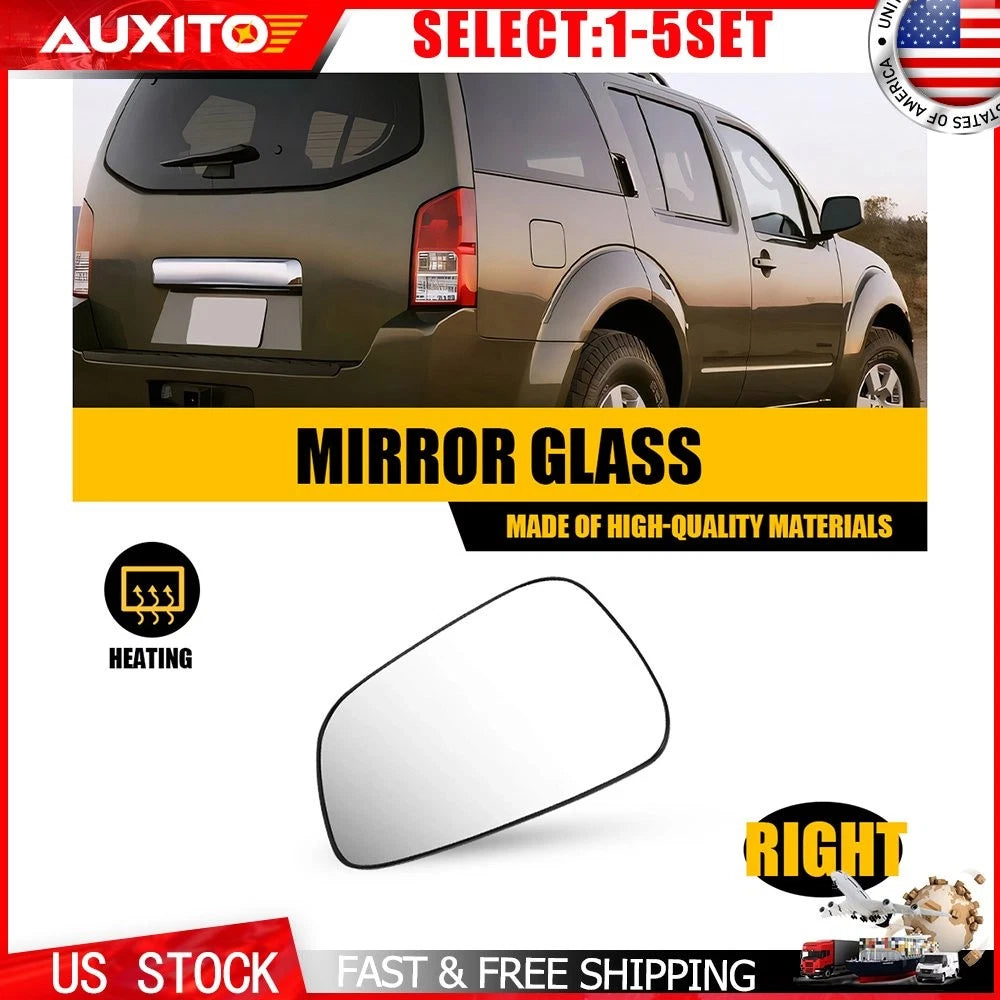 Heated Mirror Glass Right Side for Nissan Frontier Pathfinder (2005–2023)
