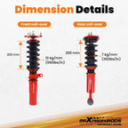 24 Way Adjustable Coilover Struts for BMW E60 530xi, 535i xDrive, 535xi (2004–2010)