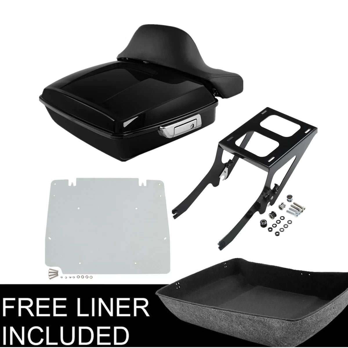 Chopped Trunk Pad Mount Rack Base Plate for Harley Deluxe Heritage Classic (2018–2023)