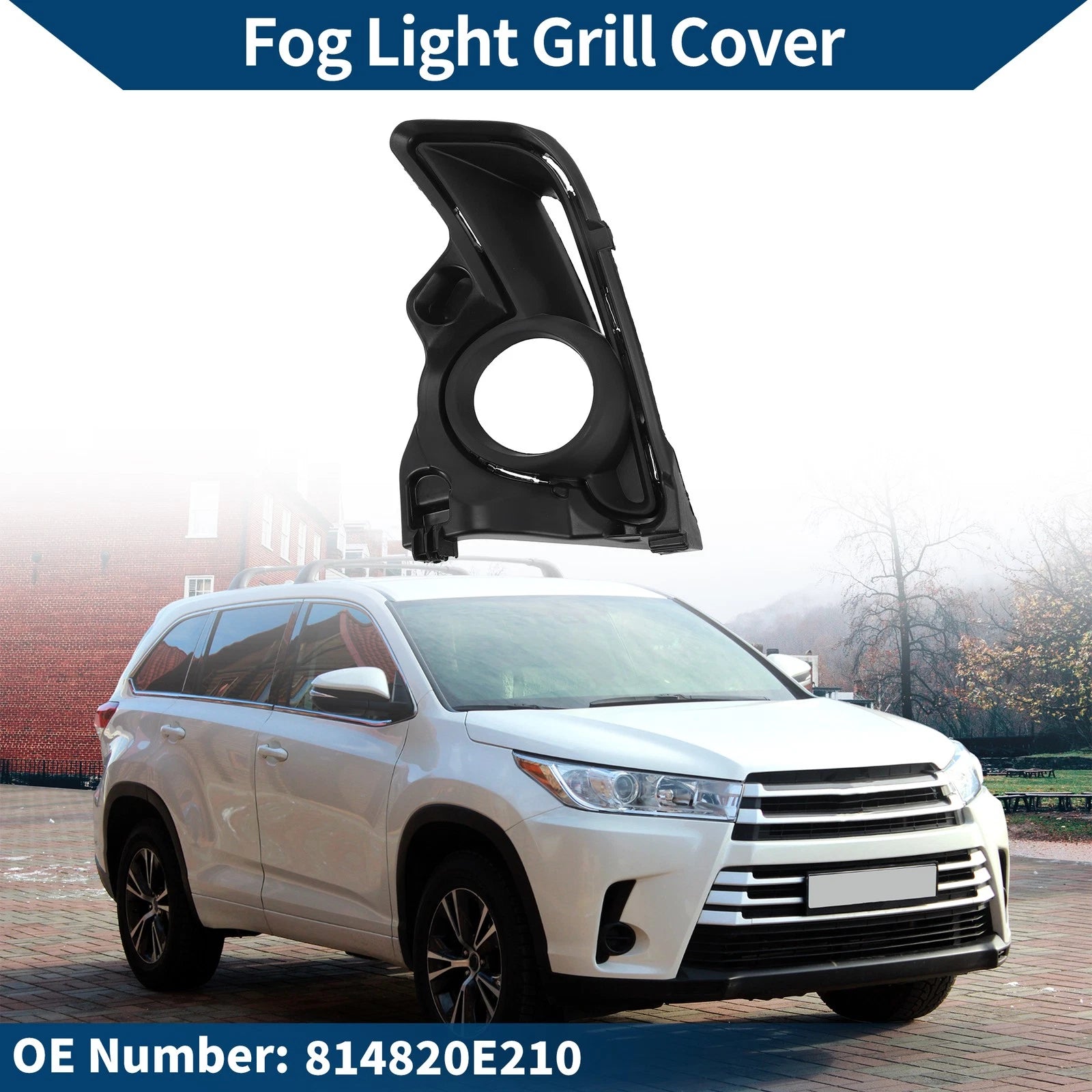 1Pc Fog Light Grill for Toyota Highlander (No. OE 814820E210)