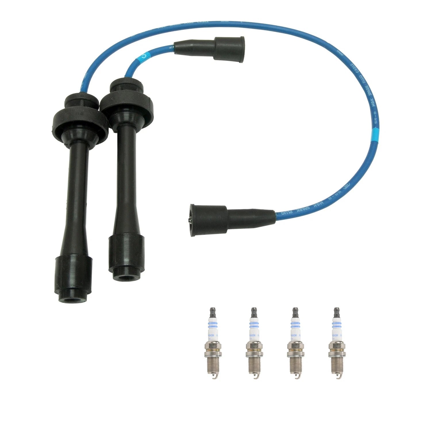 NGK Wire Set & 4 Racing Spark Plugs for Mazda Miata Protege (1990–2005)