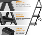 4-Step Folding Ladder with Wide Anti-Slip Pedal