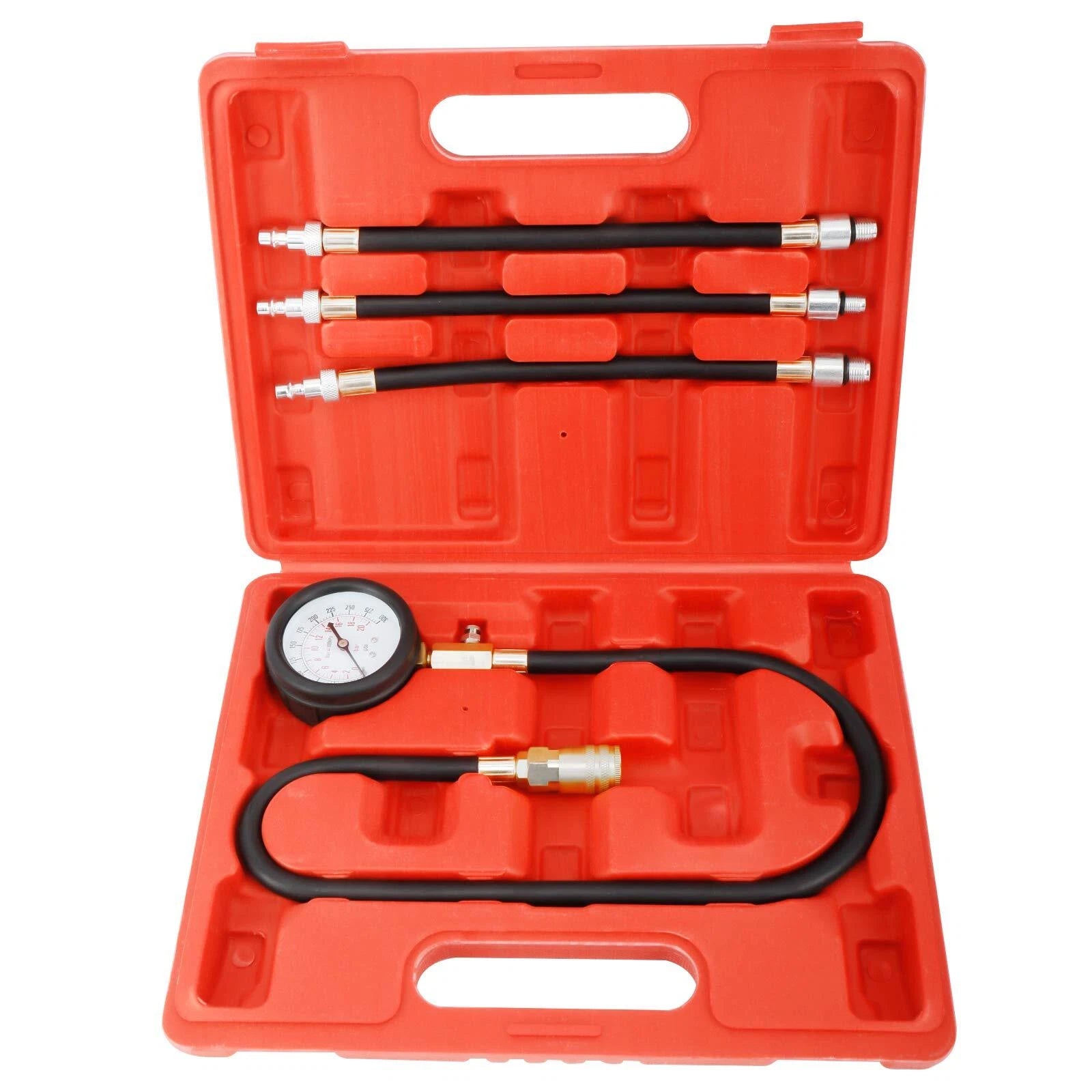 Compression Gauge Test Tool Set with 4 Hoses for Engine Cylinders