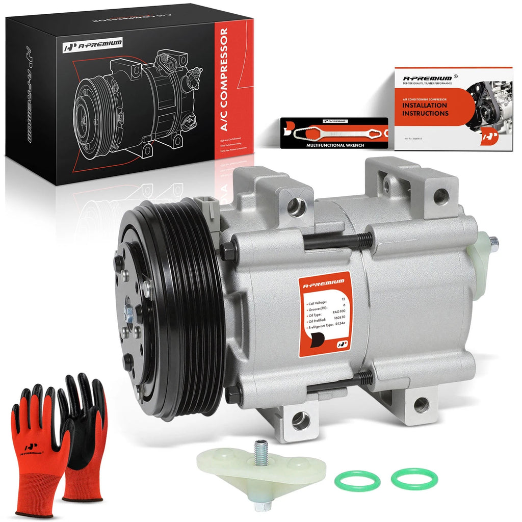A/C Compressor with Clutch for Ford F-150 F-250 E-350 (1990–1995)