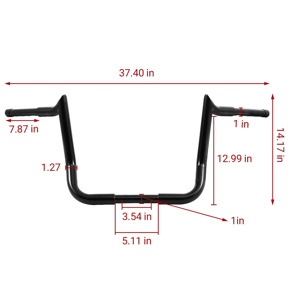 12" Meathook Ape Hanger Handlebar for Harley Touring Street Electra Glide