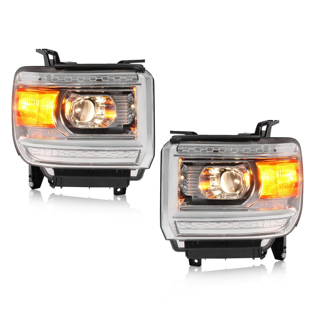 Set of 2 Halogen Headlights for GMC Sierra 1500 (2014-2015)