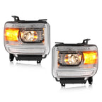 Set of 2 Halogen Headlights for GMC Sierra 1500 (2014-2015)
