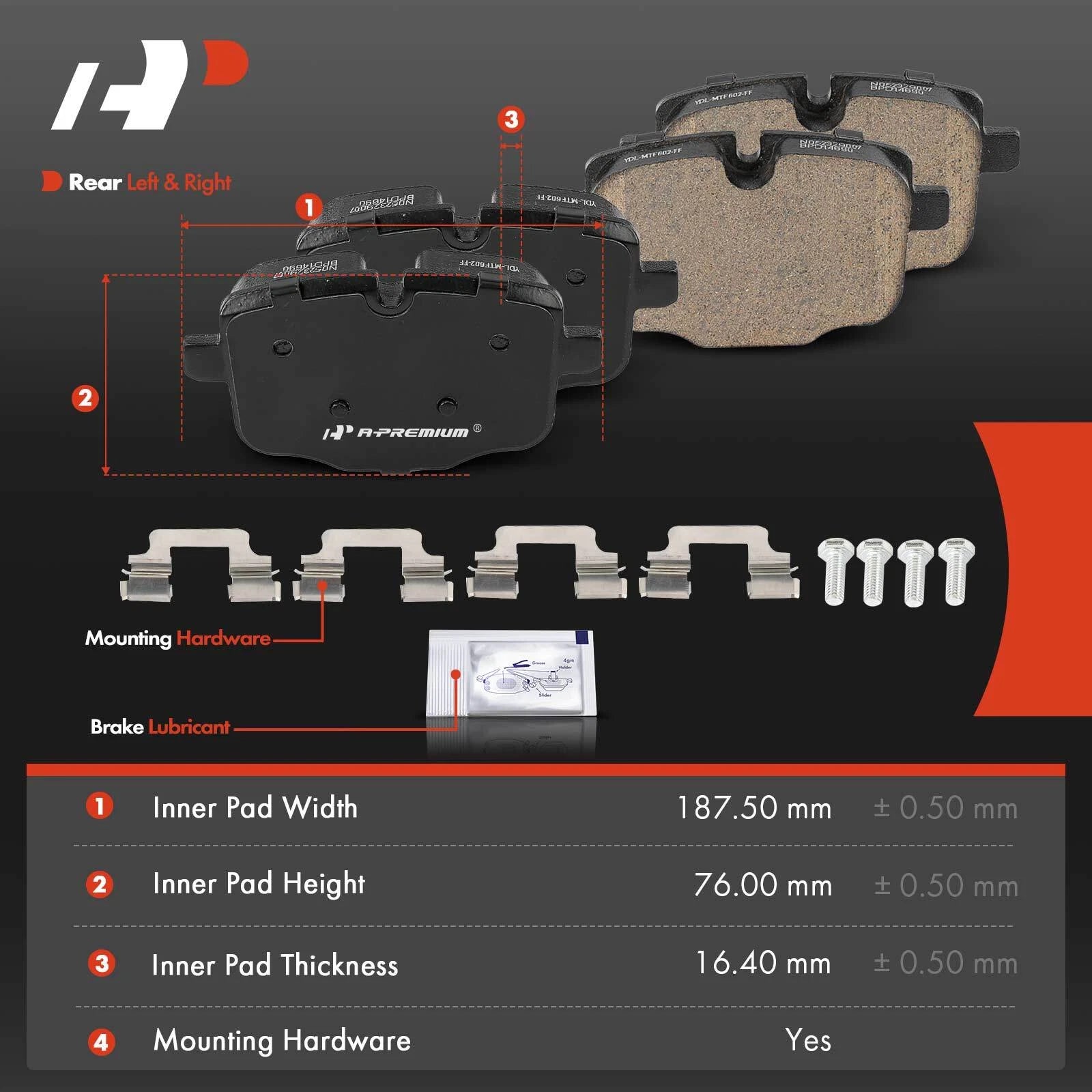 8x Ceramic Brake Pads for BMW 550i 650i (2006–2017)
