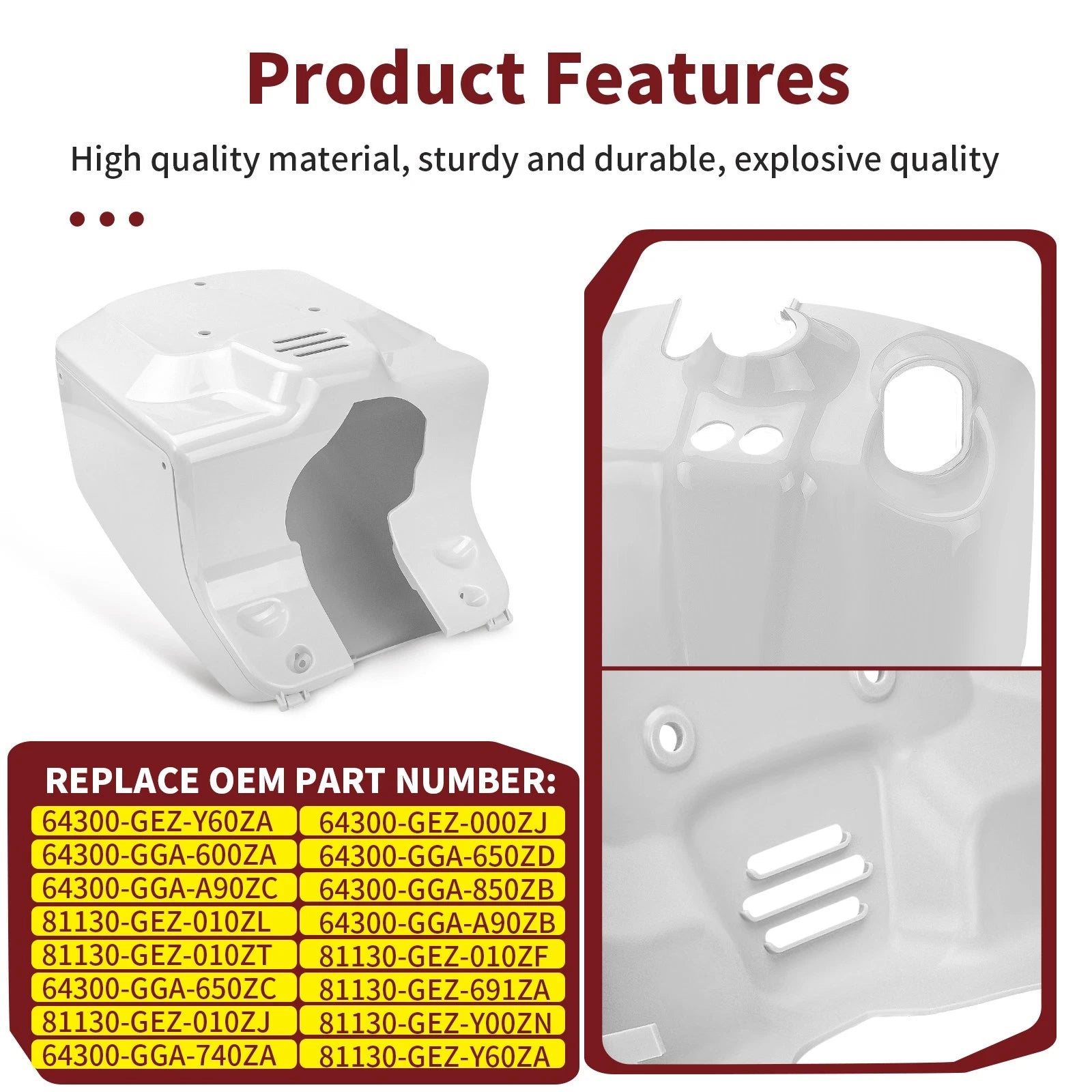 Set of 2 White Front Cover Plates for Honda Ruckus 50 (2003–2024)