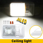 2 RV 12V LED Interior Ceiling Lights for Boat Camper Trailer (Single Dome)