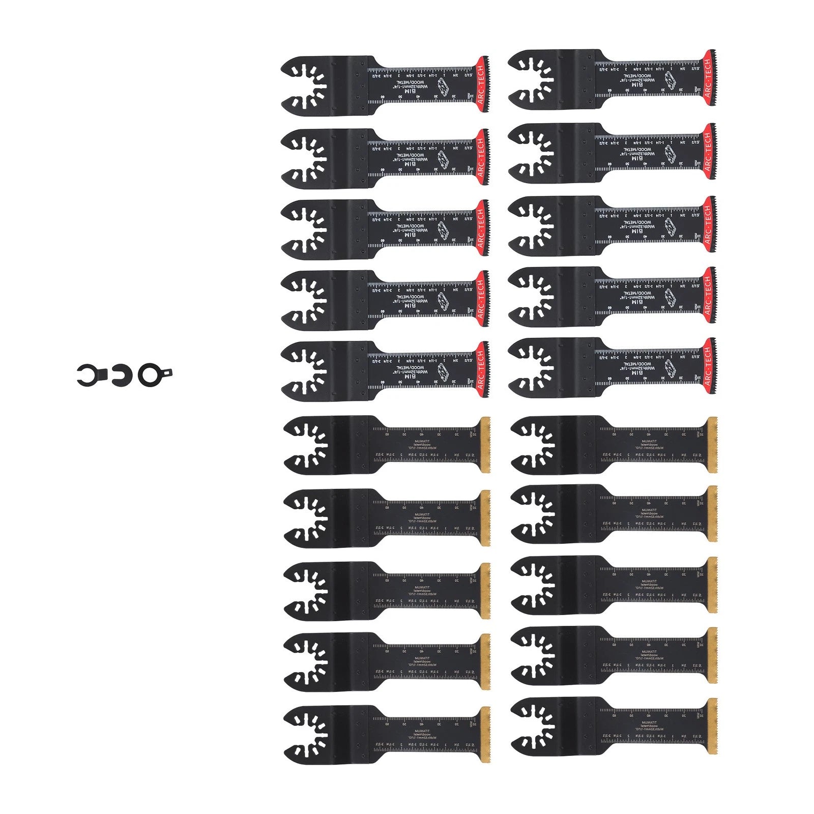 20 PCS Titanium Curved Oscillating Saw Blades for Multitools