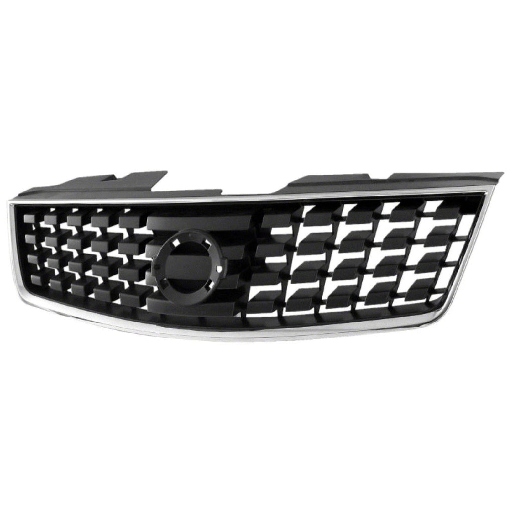 Replacement Black/Silver Painted Plastic Grille w/Emblem Hole