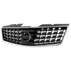 Replacement Black/Silver Painted Plastic Grille w/Emblem Hole