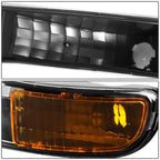 Black Housing Amber Corner Headlight Set for GMC Sierra/Yukon (1999–2007)