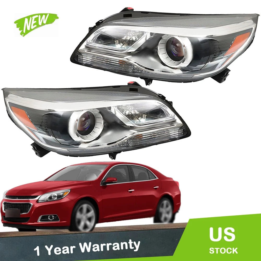 Set of 2 HID Front Headlights for Chevy Malibu (2013–2016)