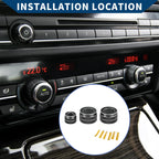 Set of 3 AC Radio Volume Control Switch Knob Cover Rings for BMW F10 (2008–2015)