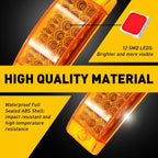 2X 6" Amber 21-LED Clearance Side Marker Lights for Truck Trailer