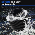 3" Cold Air Intake Cone Filter for High Flow Performance