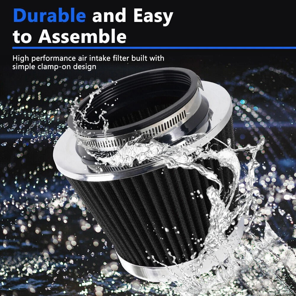 3" Cold Air Intake Cone Filter for High Flow Performance