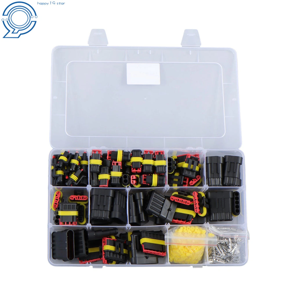 Set of 50 Waterproof Automotive Electrical Wire Connectors Plug Kit 1-6 Pin