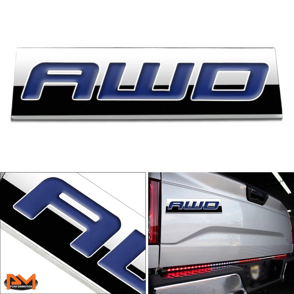 AWD Polished Metal 3D Decal Blue Emblem for Subaru (2012–2018)