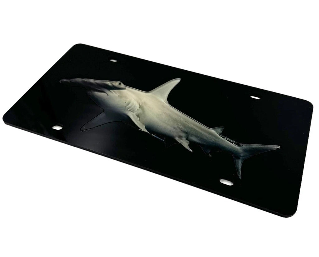 Acrylic License Plate Premium Black for Hammerhead Shark (Universal Fit)