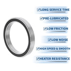 6808DD Deep Groove Ball Bearing for Scooter Skateboard Wheel (40x52x7mm)