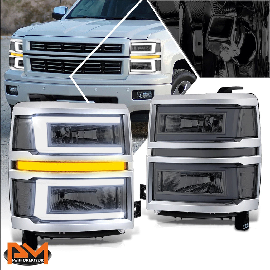 C-Shape LED DRL Sequential Turn Headlights for Silverado 1500 (2014–2015)