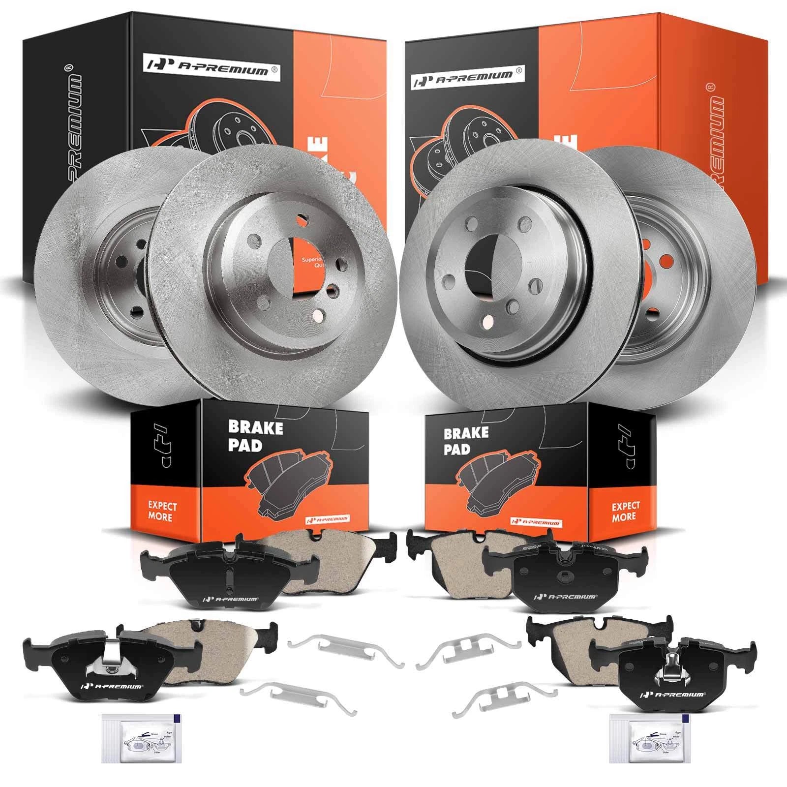 Front & Rear Disc Brake Rotors & Ceramic Pads for BMW X3 (2004–2010)