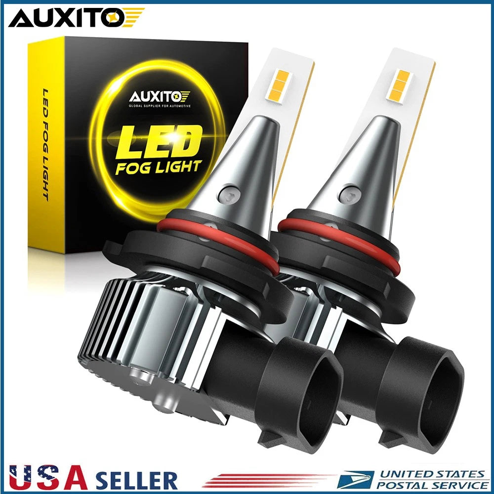 Set of 2 LED Fog Lights for H10 9140 9145 9005 (3000K Yellow)
