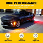 Front LED Rear Bumper Side Marker Lamp Light Smoked for Camaro Chevy (2010–2015)