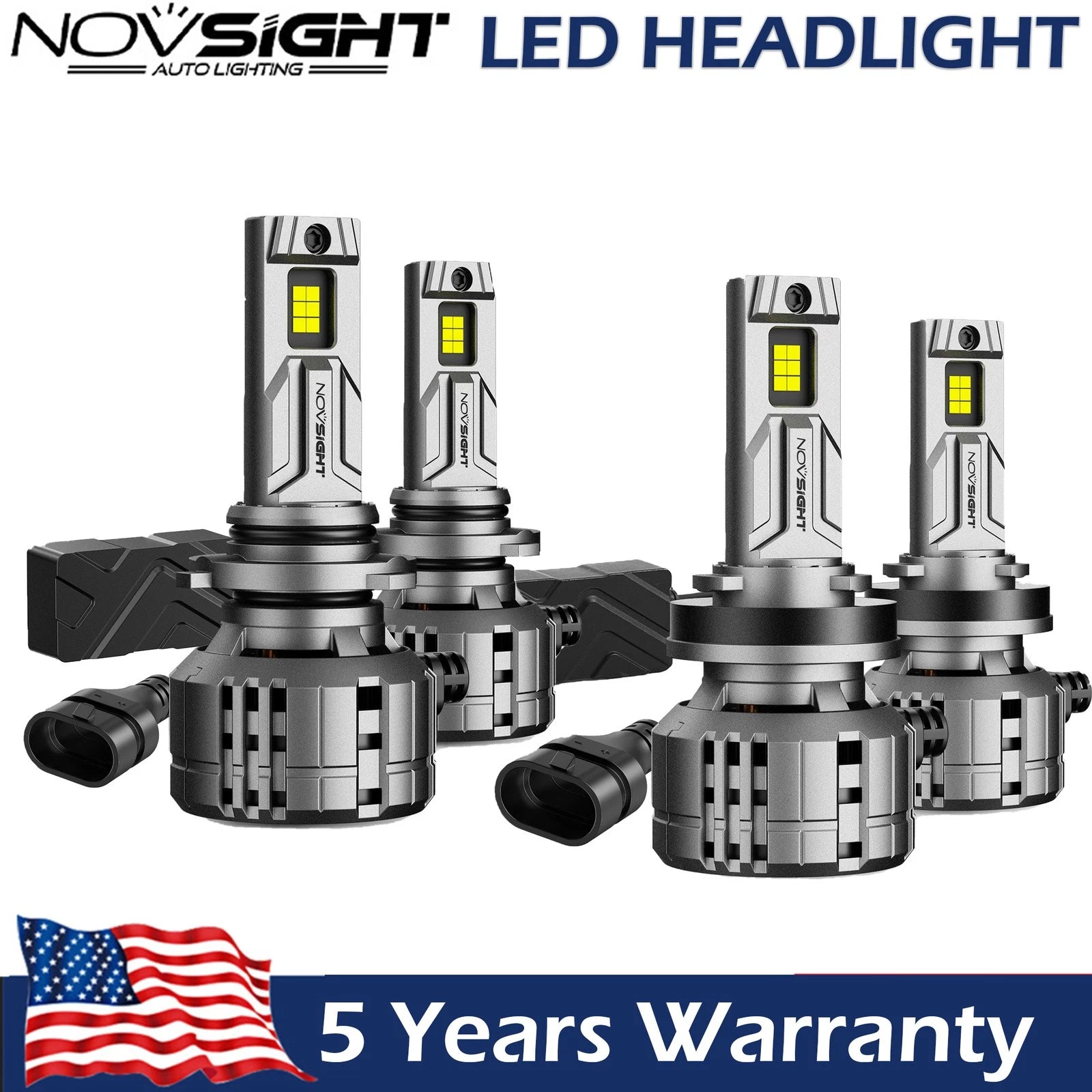 4X Canbus 9005 H11 LED Headlight Bulbs Bright White 200W 40000LM